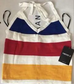 FOREVER 21 ホルターネック　ストライプキャミソール　Sのサムネイル