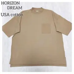 【未使用】HORIZON DREAM　半袖Tシャツ　USAコットン　モックネック