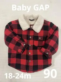 Baby Gap 赤と黒のチェック柄アウター　18-24m 90くらい