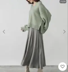 【新品】GLOBAL WORK サテンサテンスカートのみ L