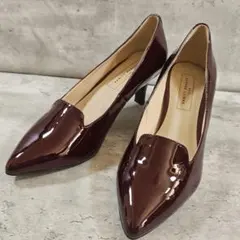美品 VANITY BEAUTY エナメルパンプス ボルドー ポインテッドトゥ