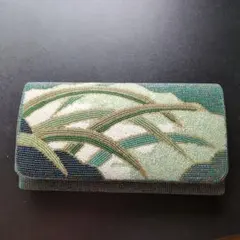 草模様ビーズ刺繍和装用バッグ