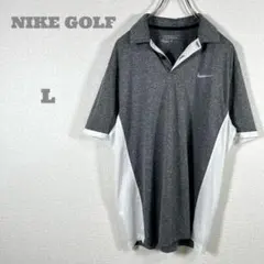 ナイキゴルフ/ポロシャツ/半袖/グレー/L/切替デザイン/ゴルフ/速乾/メッシュ