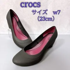 【Crocs】 クロックス （23cm） ウェッジソールパンプス ブラック W7のサムネイル