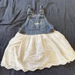 OshKosh ジャンバースカート デニム/ホワイト