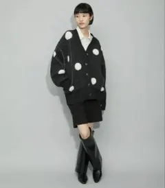 値下　試着のみADAM ET ROPE’ ドットニットカーディガン　アダムエロペ