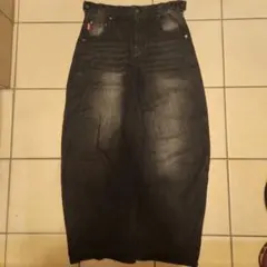 9090デニムパンツ バギーパンツ ブラックのサムネイル