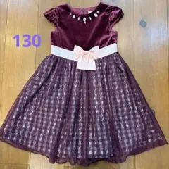 ショパン　ワインレッド ベルベットドレス 130
