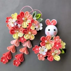 七五三髪飾り『花束』no14 つまみ細工