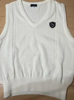 ホワイト Vネック スクールベスト