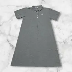 FILA グレー ポロ襟 シャツワンピース 半袖