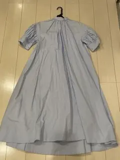 【FURFUR】シャツロングワンピース 半袖 ライトブルー