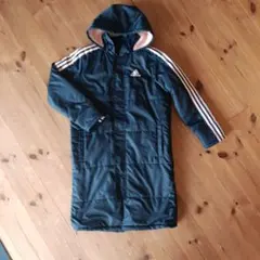 adidas フリース内側 ネイビーベンチコート