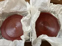 【新品未使用】京根来 銘々皿 5枚　漆塗り 菓子皿 箱付き