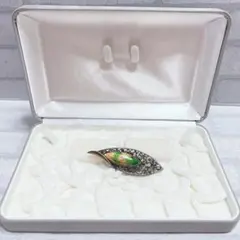 ブローチ　silver　シルバー　リーフ　デザイン　シンプル　EL-1107