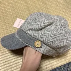 グレー系 ヘリンボーンキャスケット