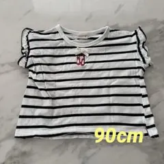 petit main ストライプ　フリル　Tシャツ 90cm