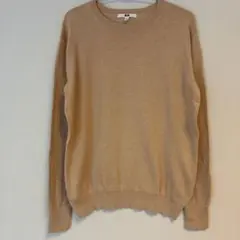 UNIQLO コットンカシミヤクルーネックセーター　ベージュ　L