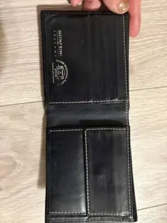 本革 二つ折り財布 ブラック メンズ MONFRINI カード収納多め！