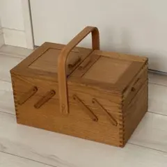 쿠라시키 디자인 목재 바느질 상자