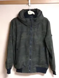 迷彩柄　オリーブグリーン スエード風ジャケット