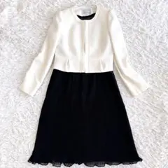 ✨美品✨Craselia フォーマル ワンピーススーツ ノーカラー ツイード