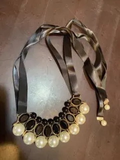 パール×ストーン ネックレス チョーカー