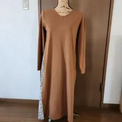 【値下げ】SHOO LA RUE 茶色 長袖 カットソーワンピース