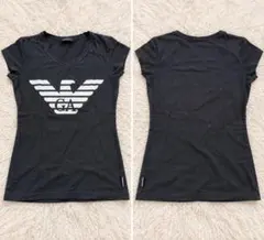 美品　アルマーニエクスチェンジ　ビッグロゴ　半袖　Tシャツ XS 黒