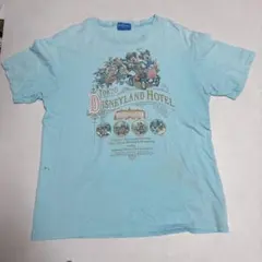 東京ディズニーランドホテル Tシャツ ミッキー ミニー 水色 LL レトロ
