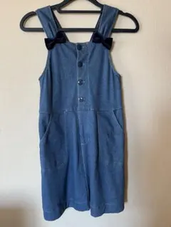 Knit Plannerデニム ジャンバースカート リボン130cm K P