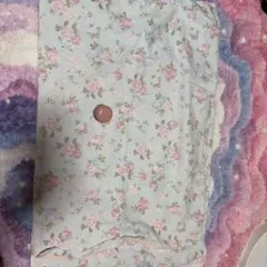 花柄 枕カバー ライトブルー2枚