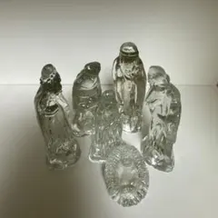 ガラス製ミニチュア置物セット　 キリスト生誕場面