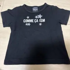 【コムサイズム】ベビー/半袖Tシャツ/80㎝/フロントロゴ/ブラック/コットン