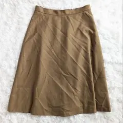 インディヴィ フレアスカートひざ丈 Mサイズ ブラウン ベージュ