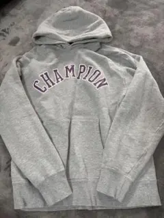 Champion グレー フード付きパーカー　M