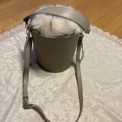 JEANASIS 2way ショルダー ファーバッグ バケツ型バッグ ベージュ