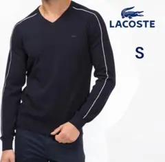 LACOSTE Vネック ニット ネイビー Sサイズ