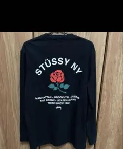 STÜSSY バラグラフィック 長袖カットソー Mサイズ ブラック