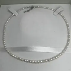 本真珠　ネックレス　淡水真珠　ライスパール　3.5〜4mm 43