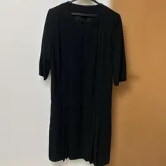 ノーカラー ワンピース ブラック 喪服 フォーマル 礼服