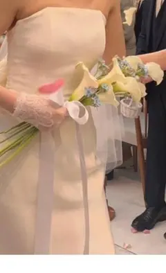 【挙式時に一度使用】ウェディンググローブ ホワイト レース 花柄