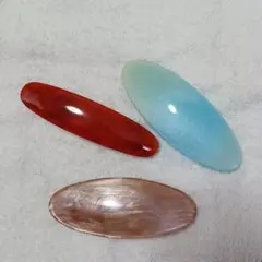 髪止め☆バレッタ3種★中サイズ☆楕円型★まとめ売り