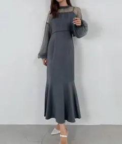 【新品タグ付き】JUNOAH チュールボレロ＋フレアキャミワンピース　セット