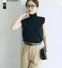 BASEMENT online タートルネックノースリーブニット