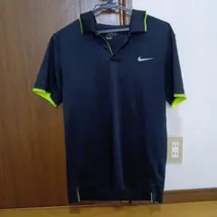 Nike 黒 蛍光イエロー ポロシャツ M