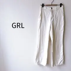 【GRL＊グレイル】コットンパンツ M 白 無地 ストレート 綿100％ 春夏のサムネイル