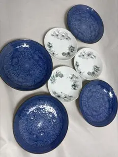 有田焼肥前哲三郎窯 菊紋様 皿セット 4枚組 HOYA花柄小皿セット昭和レトロのサムネイル