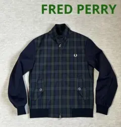 【美品】G9タイプFREDPERRY チェック柄ジャケット ネイビー/グリーン