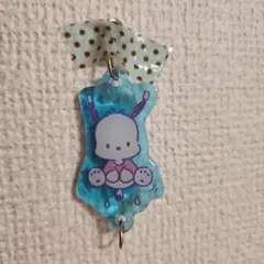 ポチャッコ　アクリルキーホルダー 青色 Sanrio　ガチャガチャ　6cm